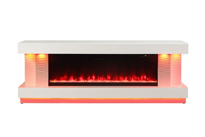 Peseux 71" TV Stand w/ Electric Fire Place TV