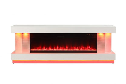 Peseux 71" TV Stand w/ Electric Fire Place TV