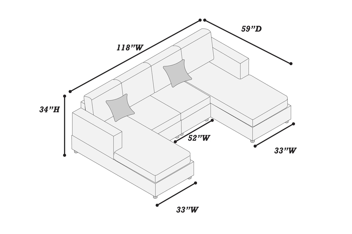 Double Chaise Sectional