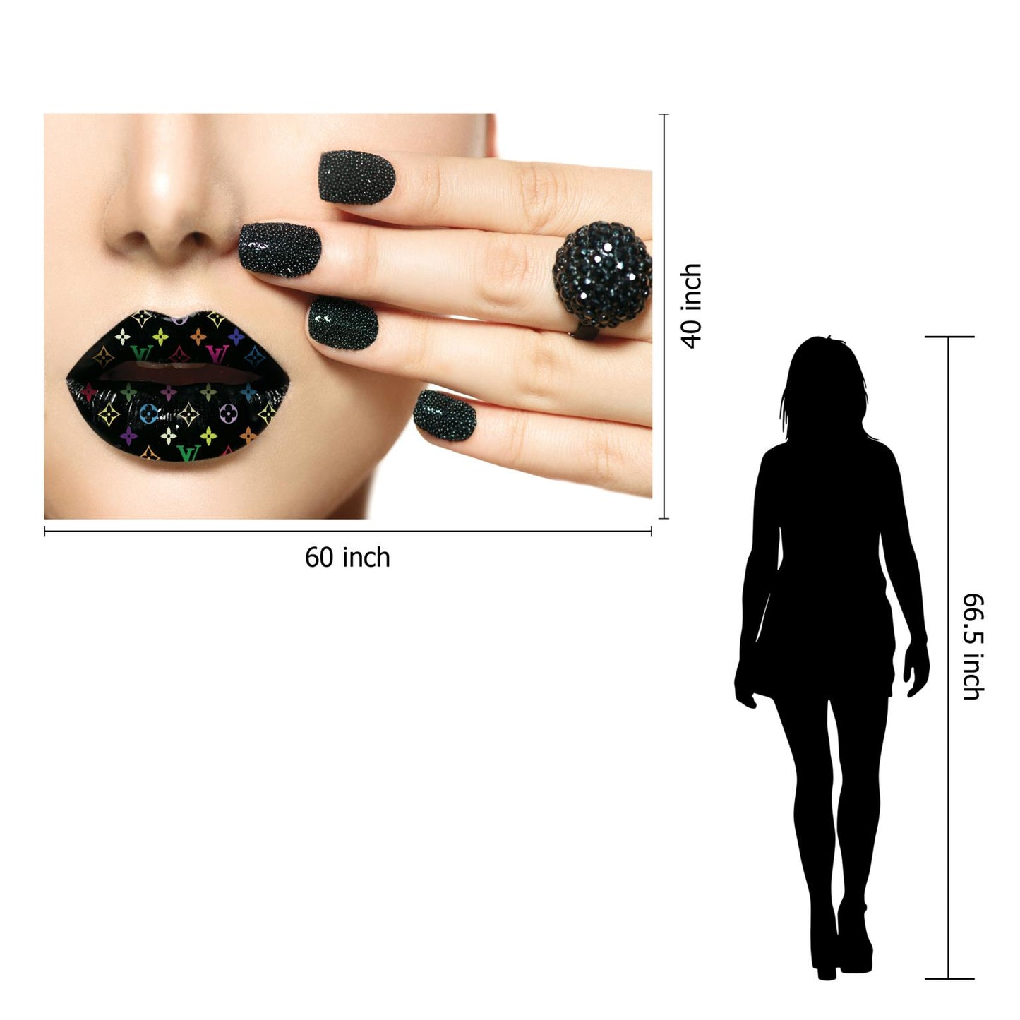 Tempered Glass W/Foil & Rhinestones -Design Her Lips    IN STOCK. GOING FAST-CALL