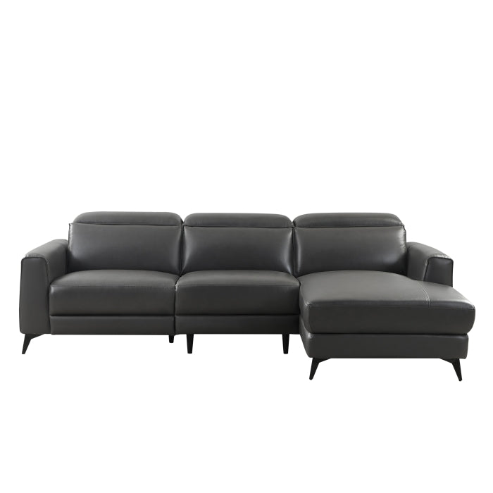 L-Shape Sectional Single Power Recliner Genuine Leather