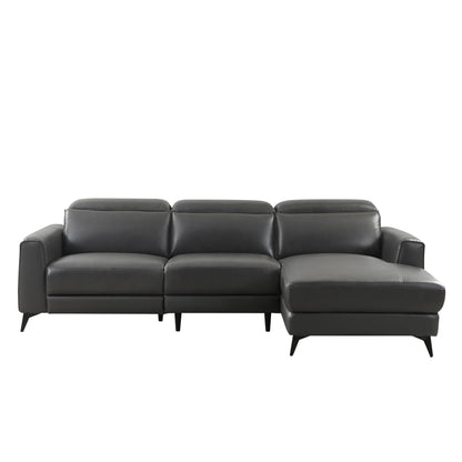 L-Shape Sectional Single Power Recliner Genuine Leather