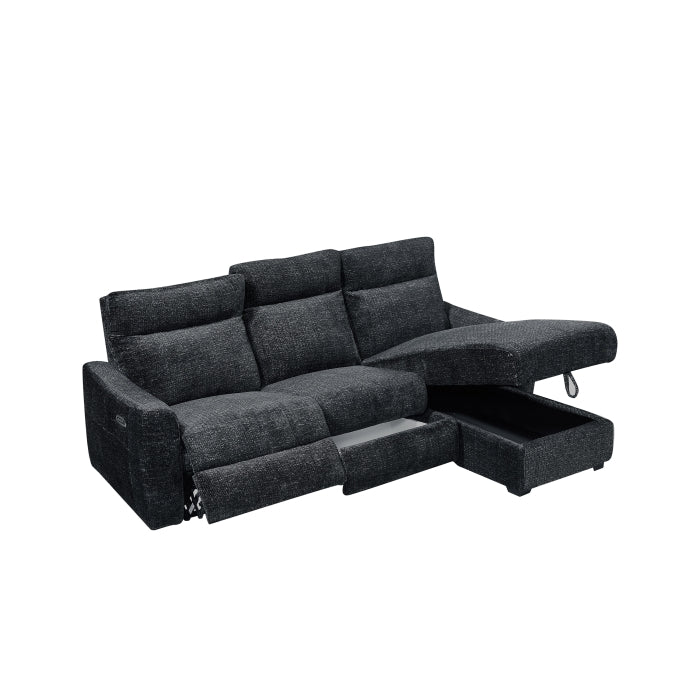 L-Shape Sectional Single Power Recliner Fabric
