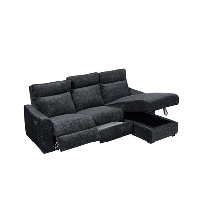 L-Shape Sectional Single Power Recliner Fabric