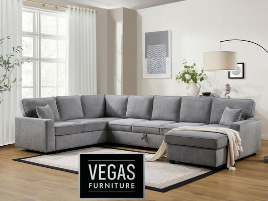 Sectional Sofa with Right-Facing Chaise, Underseat Storage