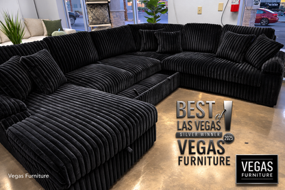 U-Shaped Pull Out Sectional Sofa w/ Storage Chaise