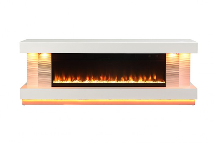 Peseux 71" TV Stand w/ Electric Fire Place TV