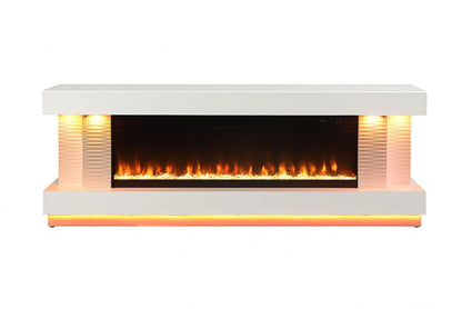 Peseux 71" TV Stand w/ Electric Fire Place TV