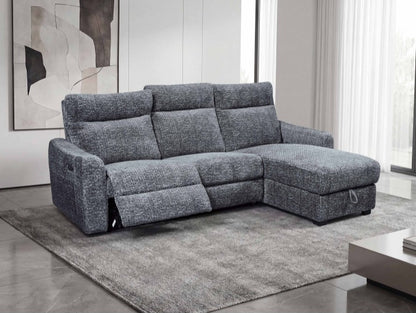 L-Shape Sectional Single Power Recliner Fabric