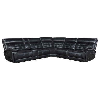 Power Reclining Sectional Black