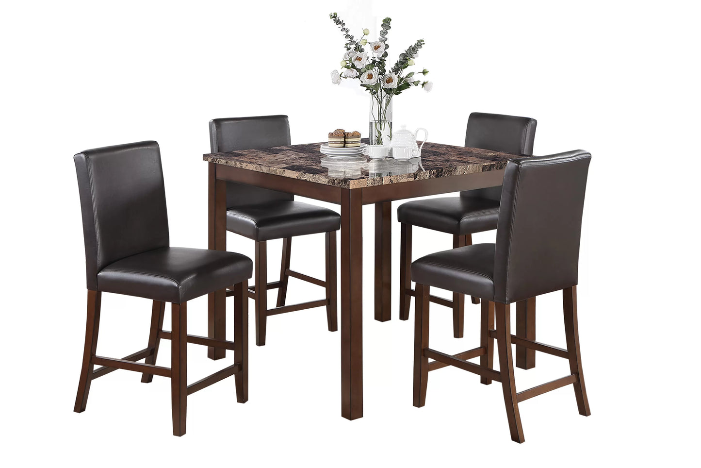 5-Pcs Counter Height Dining Set
Table + 4 Chairs