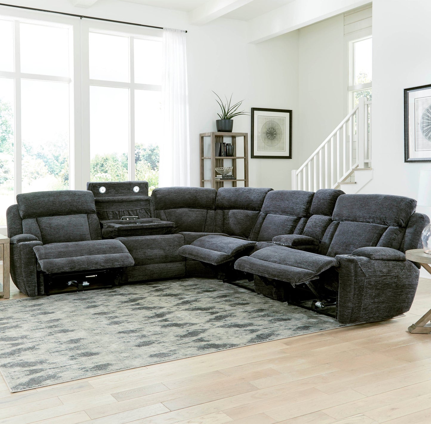 LUCKY CHARCOAL 6pc Power Reclining Sectional