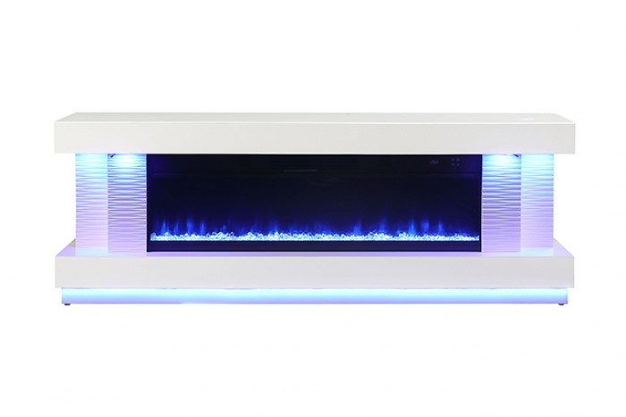 Peseux 71" TV Stand w/ Electric Fire Place TV