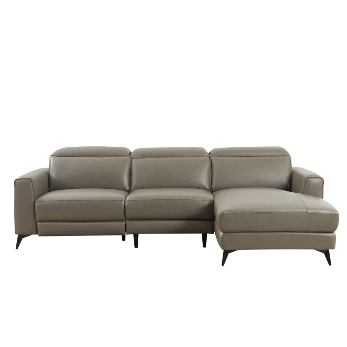 L-Shape Sectional Single Power Recliner Genuine Leather
