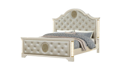 Jasmine Bed Set 4Pc W Vanity  Beige