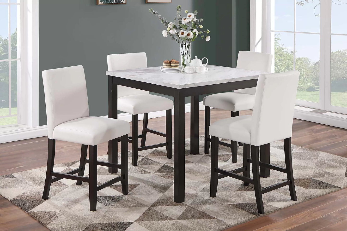 5-Pcs Counter Height Dining Set
Table + 4 Chairs