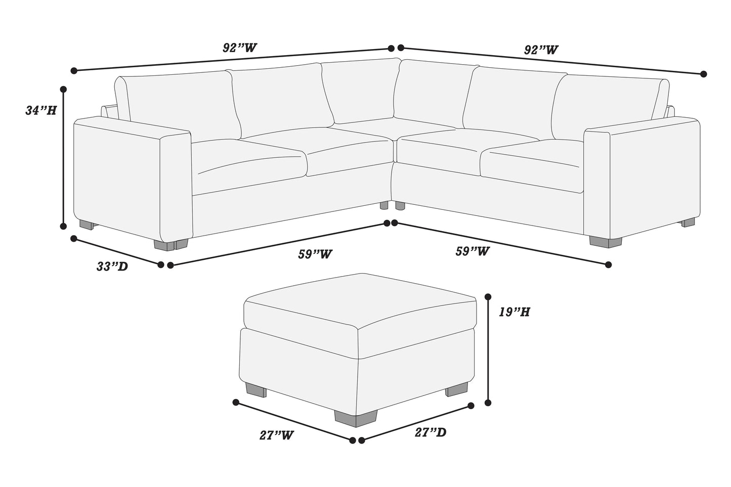 Sectional Set W/ Ottoman