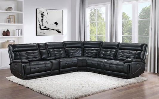 Power Reclining Sectional Black