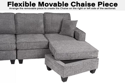 U Shape Sectional w Ottoman