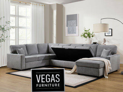 Sectional Sofa with Right-Facing Chaise, Underseat Storage
