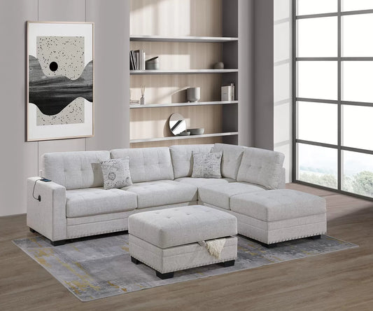 Reversible Sectional Set W/ Ottoman
