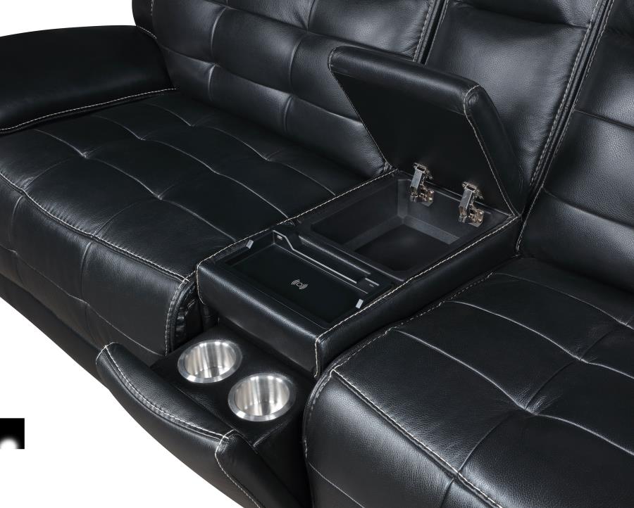 Power Reclining Sectional Black