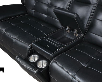 Power Reclining Sectional Black
