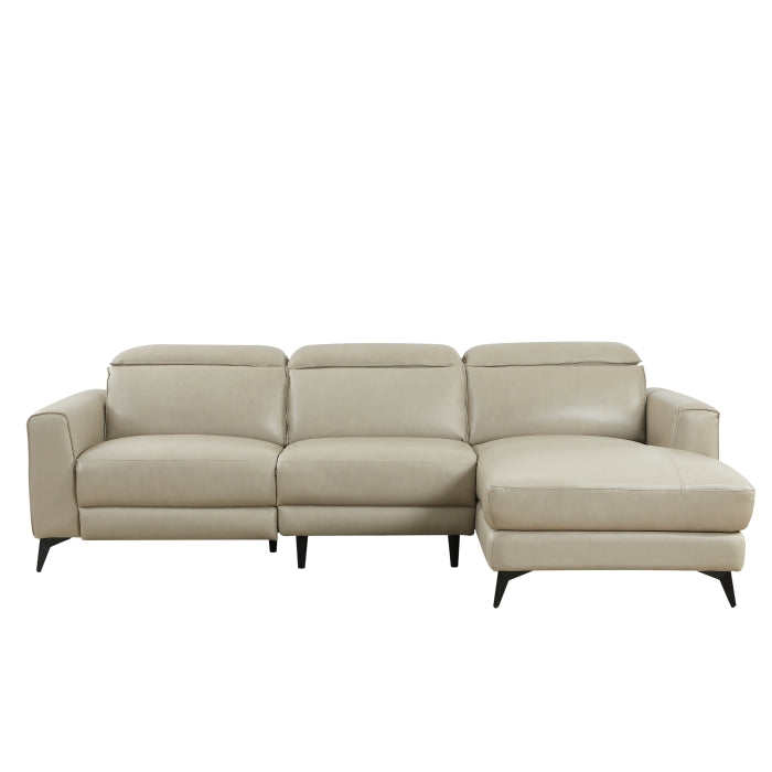 L-Shape Sectional Single Power Recliner Genuine Leather