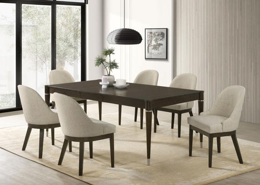7-piece Rectangular Dining Set Ash Brown
