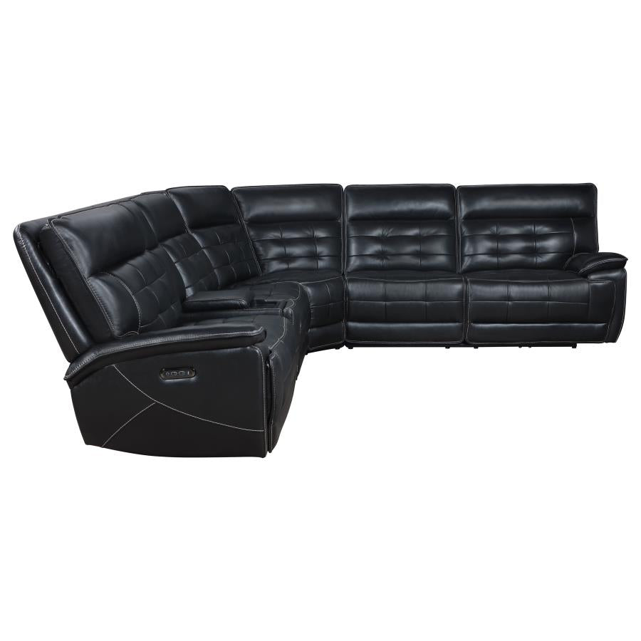 Power Reclining Sectional Black