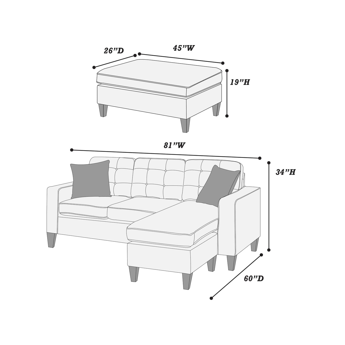 Sectional Reversible set
