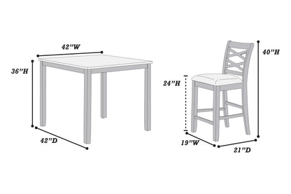 5-Piece Counter Height Table
Table + 4 Chairs