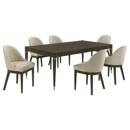 7-piece Rectangular Dining Set Ash Brown