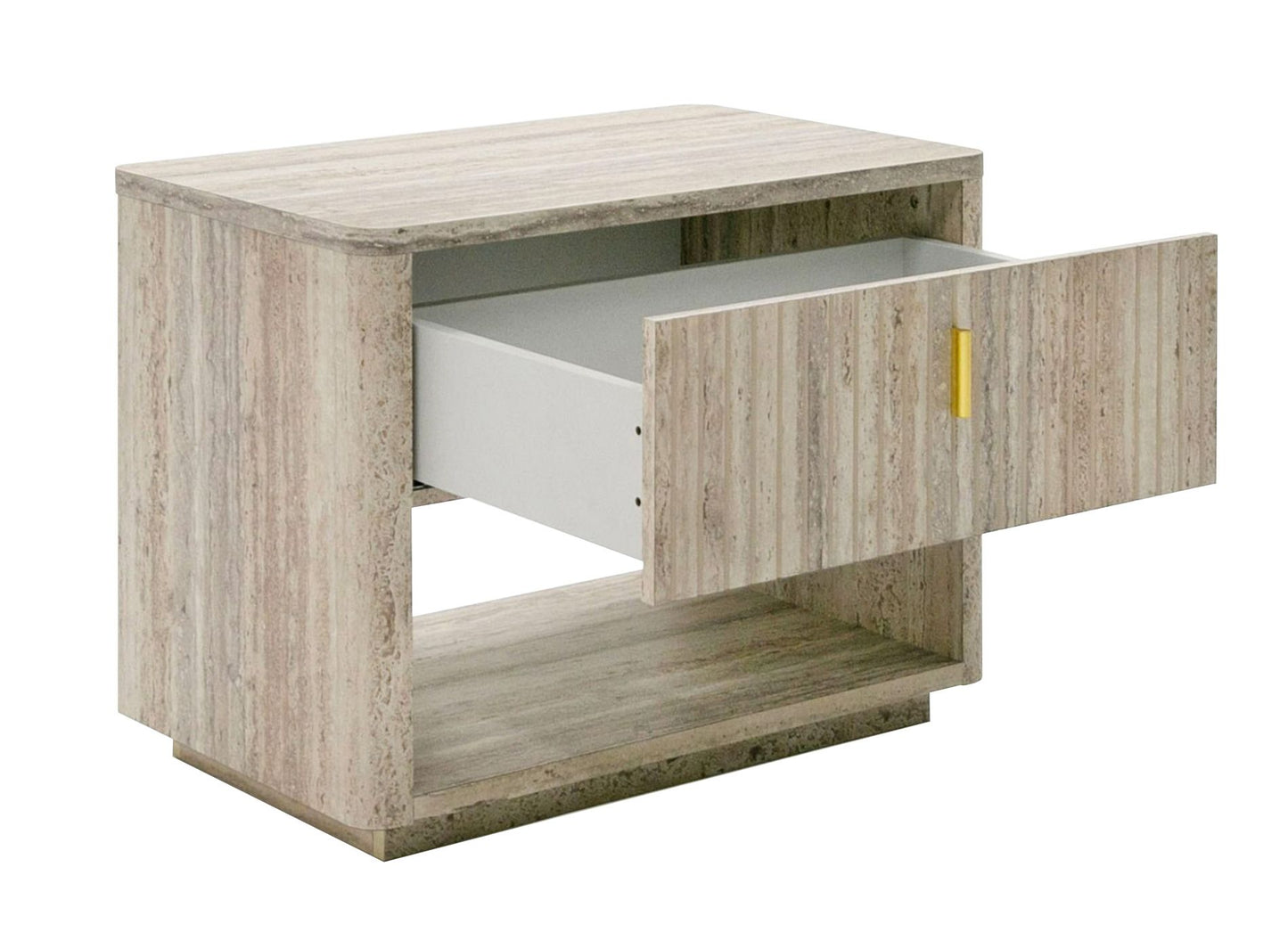 Modern Beige Velvet & Gold Bed E.King Bed Frame 2 nightstand